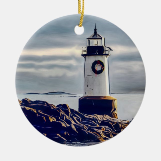 Fort Pickering tänder på jul Julgransprydnad Keramik (Framsidan)