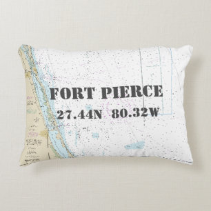 Fort Pierce FL Nautical Chart Latitude Longitud Prydnadskudde