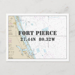 Fort Pierce FL Nautical Chart Latitude Longitud Vykort