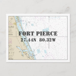 Fort Pierce FL Nautical Chart Latitude Longitud Vykort
