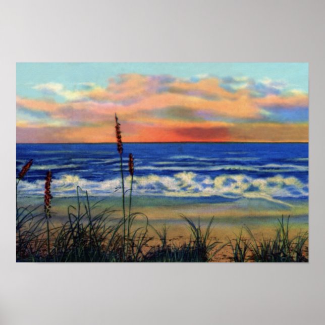Fort Pierce Florida Beach at Sunrise Poster (Framsidan)