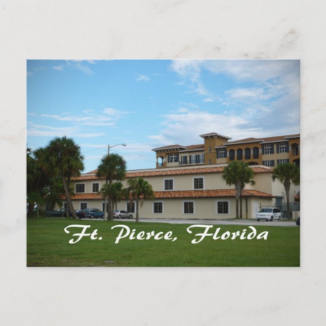 fort pierce florida i bibliotek vykort (Framsida)