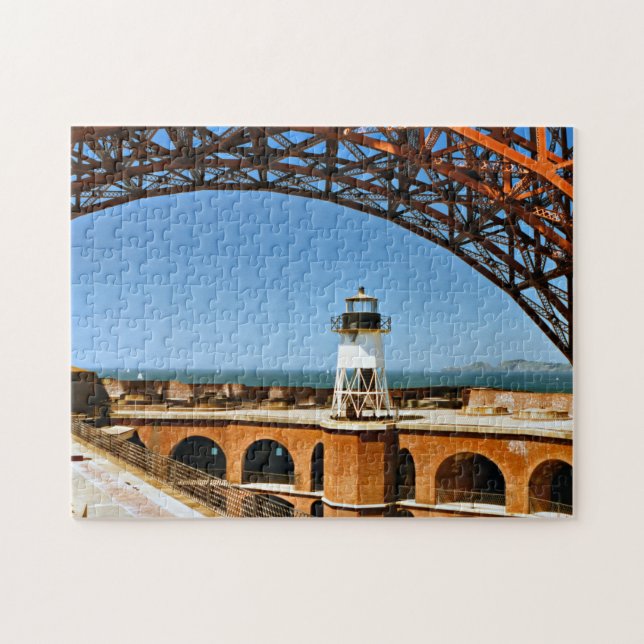 Fort Point fyr, Kalifornien Jigszle Puzzle Pussel (Horisontell)