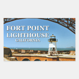 Fort Point fyr, Kalifornien Stickers Rektangulärt Klistermärke