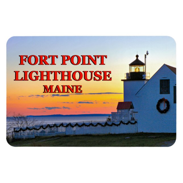 Fort Point fyr, Maine Flexi Magnet (Horisontell)