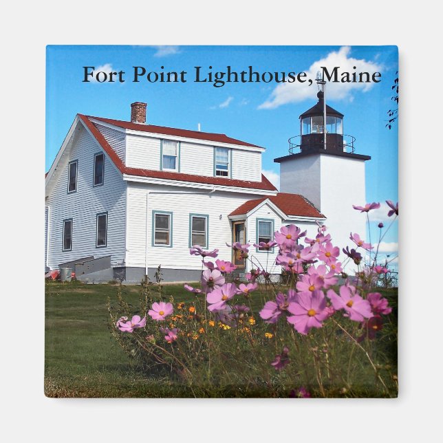 Fort Point fyr, Maine Magnet (Framsidan)