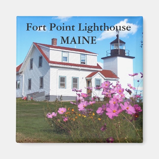 Fort Point fyr, Maine Magnet (Framsidan)