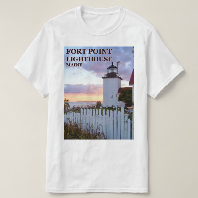 Fort Point fyr, Maine T-Shirt (Design framsida)