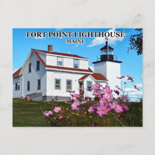 Fort Point fyr, Maine vycard Vykort