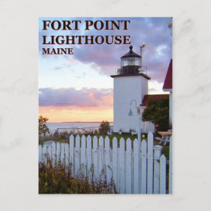 Fort Point fyr, Maine vycard Vykort