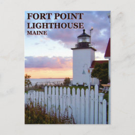Fort Point fyr, Maine vycard Vykort