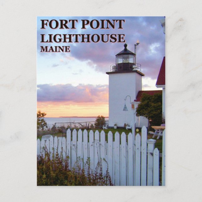 Fort Point fyr, Maine vycard Vykort (Framsida)