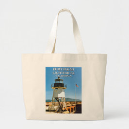 Fort Point Lighthouse, California Tote Bag Jumbo Tygkasse