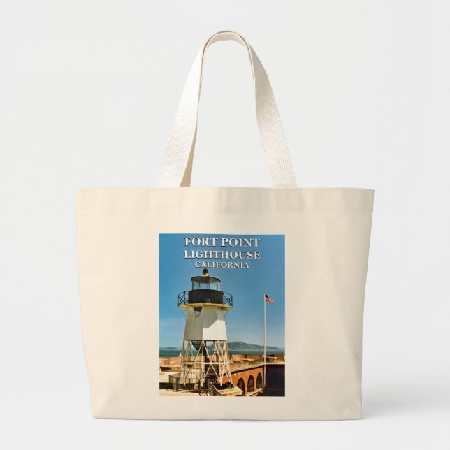Fort Point Lighthouse, California Tote Bag Jumbo Tygkasse (Framsidan)