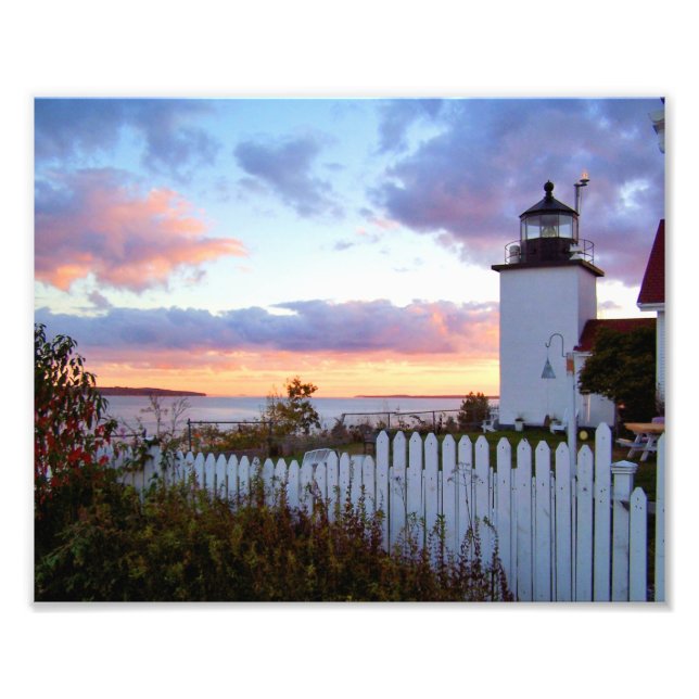 Fort Point Lighthouse Maine Photo Print Fototryck (Framsidan)