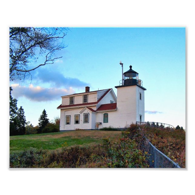 Fort Point Lighthouse Maine Photo Print Fototryck (Framsidan)