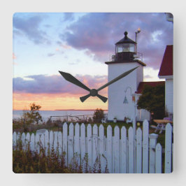 Fort Point Lighthouse, Maine Square Clock Fyrkantig Klocka