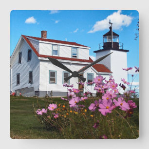 Fort Point Lighthouse, Maine Square Clock Fyrkantig Klocka