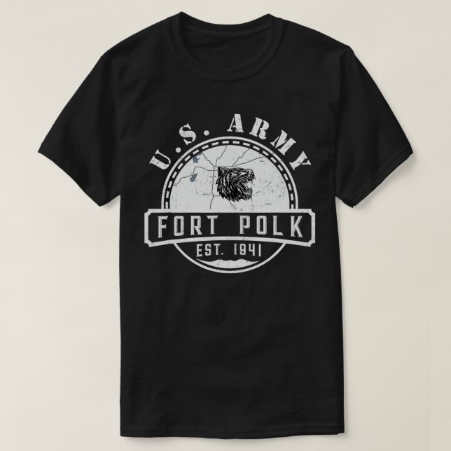Fort Polk Alumni Louisiana La Tigerland Veterans V T Shirt (Design framsida)