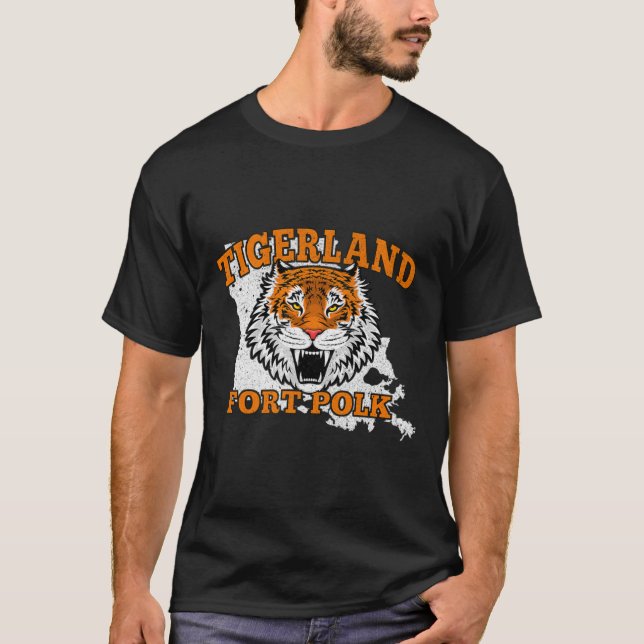 Fort Polk Alumni Louisiana La Tigerland Veterans V T Shirt (Framsida)