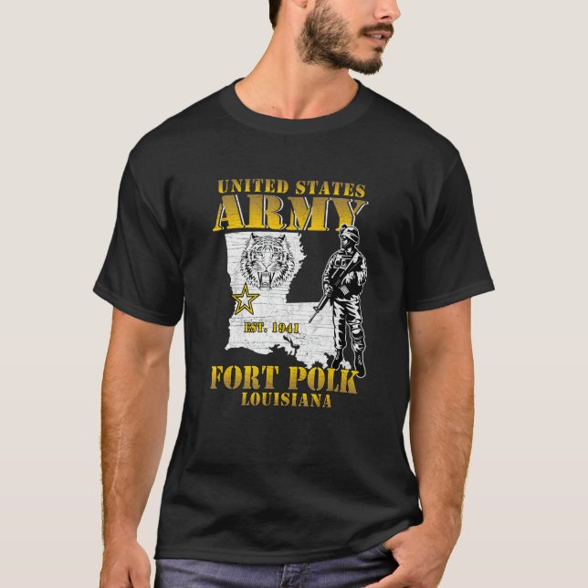 Fort Polk Tigerland Heroes Louisiana M T Shirt (Framsida)
