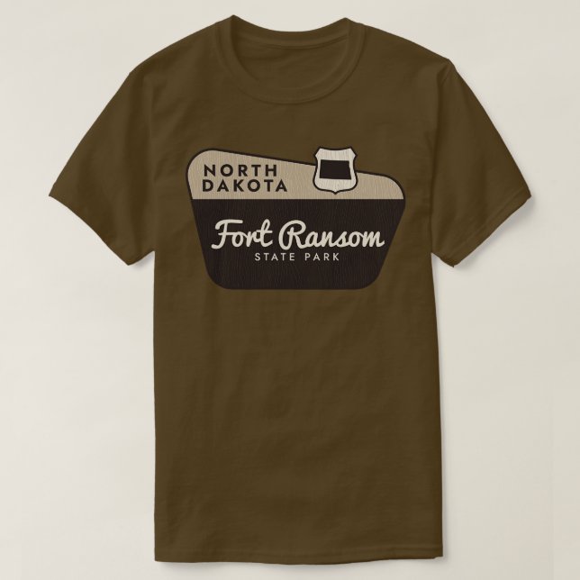 Fort Ransom State Park North Dakota Välkomstskylt T Shirt (Design framsida)