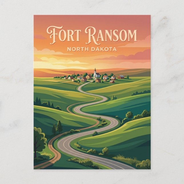 Fort Ransom USA Vykort (Framsida)