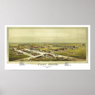 Fort Reno Oklahoma-territoriet 1891 Litografi Poster