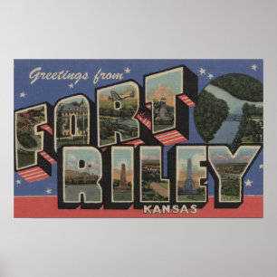 Fort Riley Kansas - stora brevplatser Poster