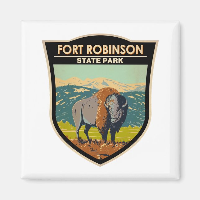 Fort Robinson State Park Nebraska Badge Magnet (Framsidan)
