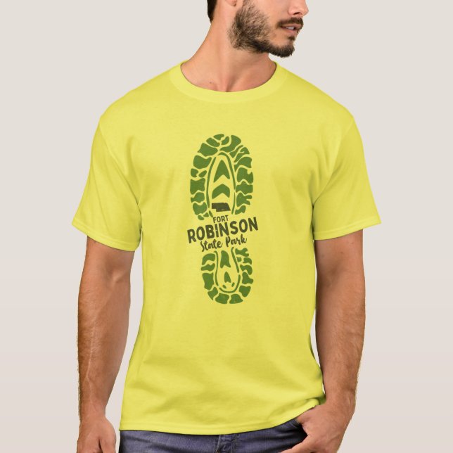 Fort Robinson State Park Nebraska NE Hiking Boot T Shirt (Framsida)
