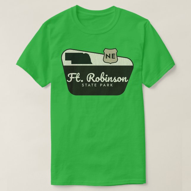 Fort Robinson State Park Nebraska Välkomstskylt T Shirt (Design framsida)