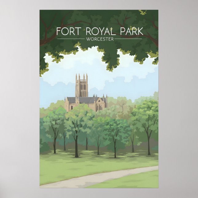 Fort Royal Park Worcester Resemappelsplakat Poster (Framsidan)