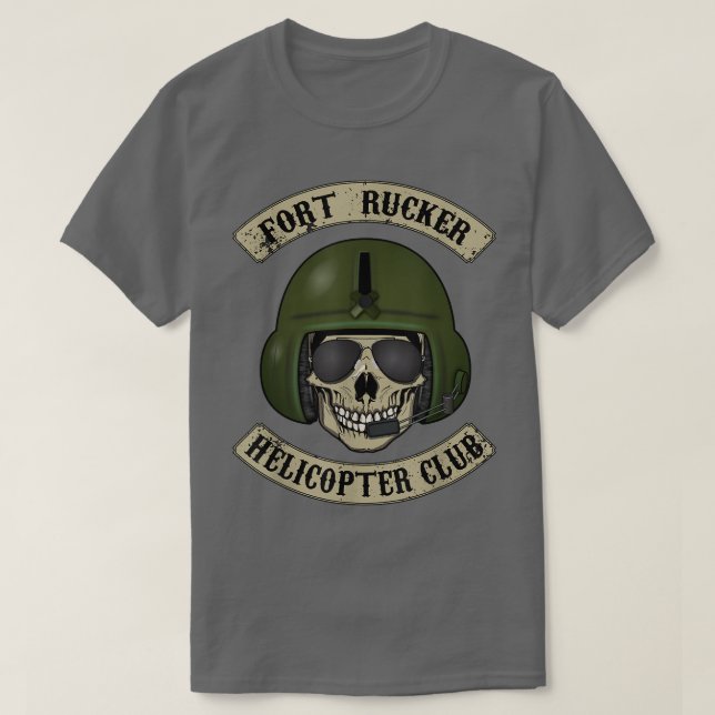 Fort Rucker Helicopter Club T  Pilot, Crew Chief T T Shirt (Design framsida)