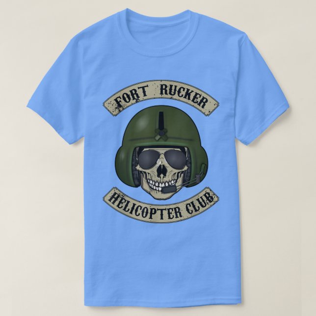 Fort Rucker Helicopter Klubb T Pilot, besättningsc Shirt (Design framsida)