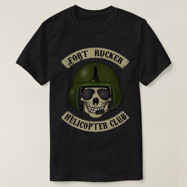 Fort Rucker Helicopter Klubb T T Shirt (Design framsida)