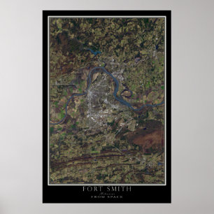 Fort Smith Arkansas från Space Satellite Karta Poster