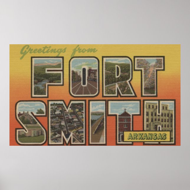 Fort Smith, Arkansas - Large Brev Scenes Poster (Framsidan)