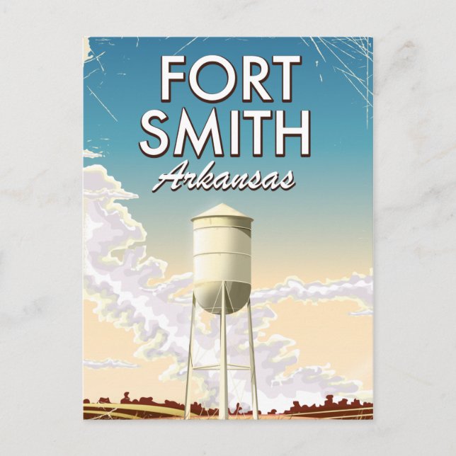 Fort Smith Arkansas reseaffisch Vykort (Framsida)