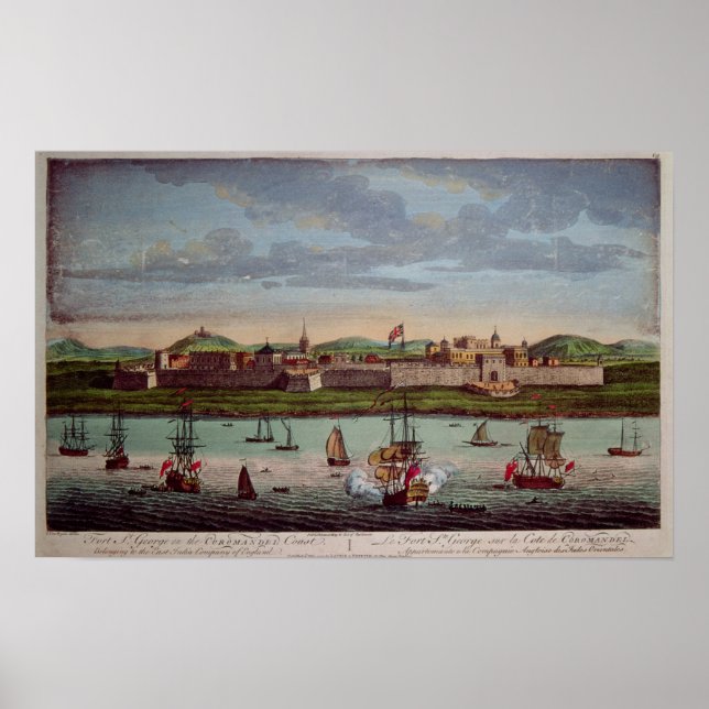 Fort St. George, Coromandel Kusten, Indien Poster (Framsidan)