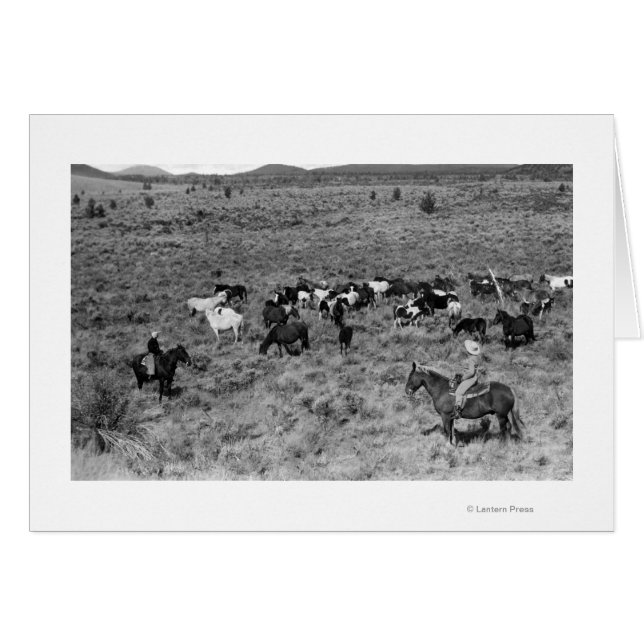 Fort Sten, Oregon Cowboy i Djävulen Garden Hälsningskort (Framsidan Horizontal)