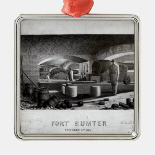 Fort Sumter, insida beskådar av batteriet för tr Julgransprydnad Metall