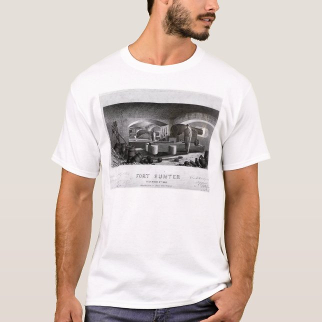 Fort Sumter, insida beskådar av batteriet för tre T-shirt (Framsida)