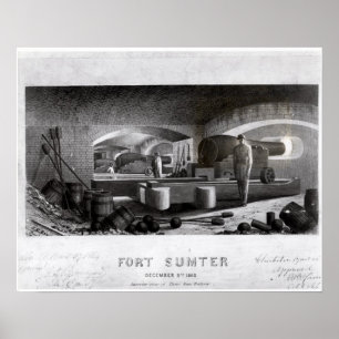 Fort Sumter, Insida-vy över tre Gun-batteri Poster
