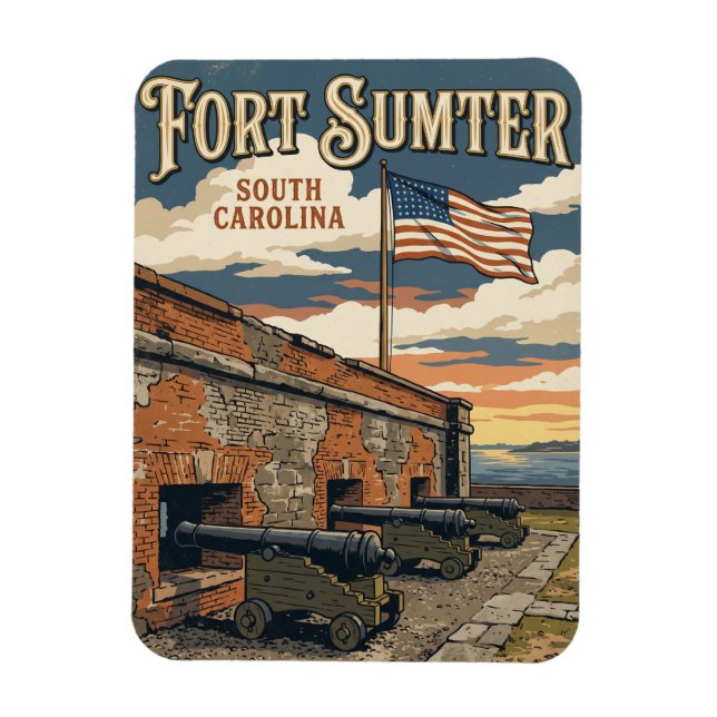 Fort Sumter nationalmonument USA Magnet (Vertikal)
