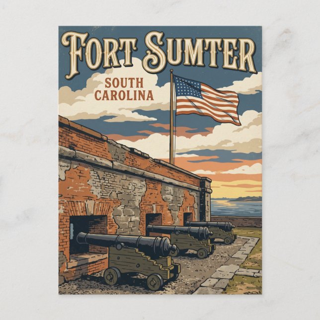 Fort Sumter nationalmonument USA Vykort (Framsida)