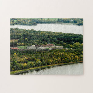 Fort Ticonderoga Sjö Chamdden Adirondacks Autumn Pussel