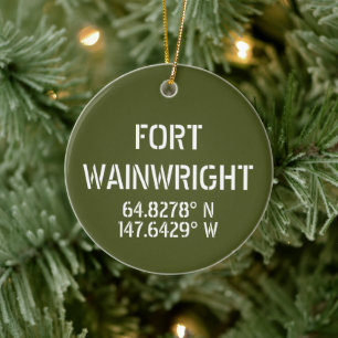Fort Wainwright Latitude Longitud-Personlig Julgransprydnad Keramik