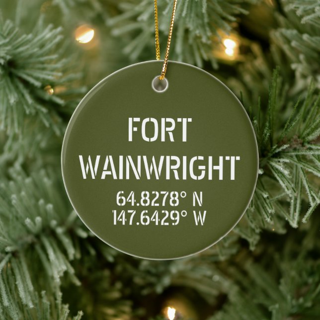 Fort Wainwright Latitude Longitud-Personlig Julgransprydnad Keramik (Träd)