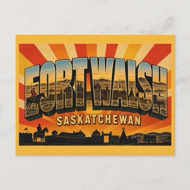 Fort Walsh historisk plats NWMP Saskatchewan Vykort (Framsida)